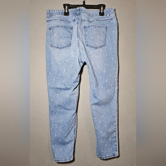 Talbots Ankle Anchor Print Jeans Size 16P Petite - Picture 2 of 6
